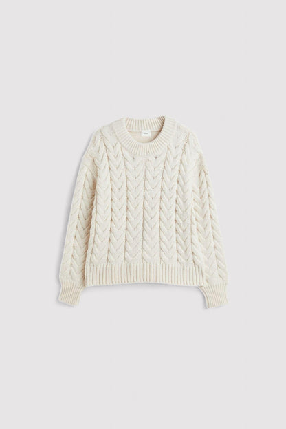 Ancien | Women's Old Money Soft Wool Cable Knit Sweater