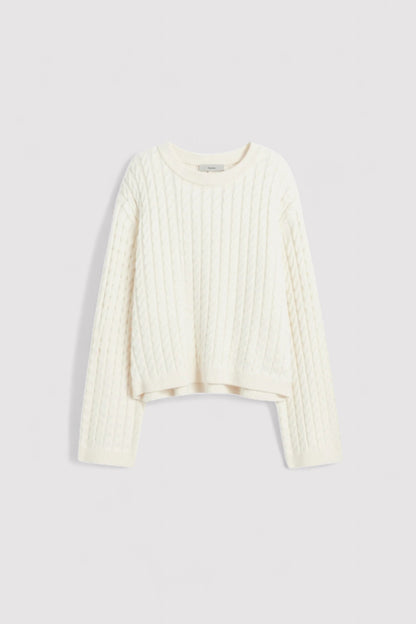 Ancien | Women's Old Money Loose Cable Knit Pattern Sweater