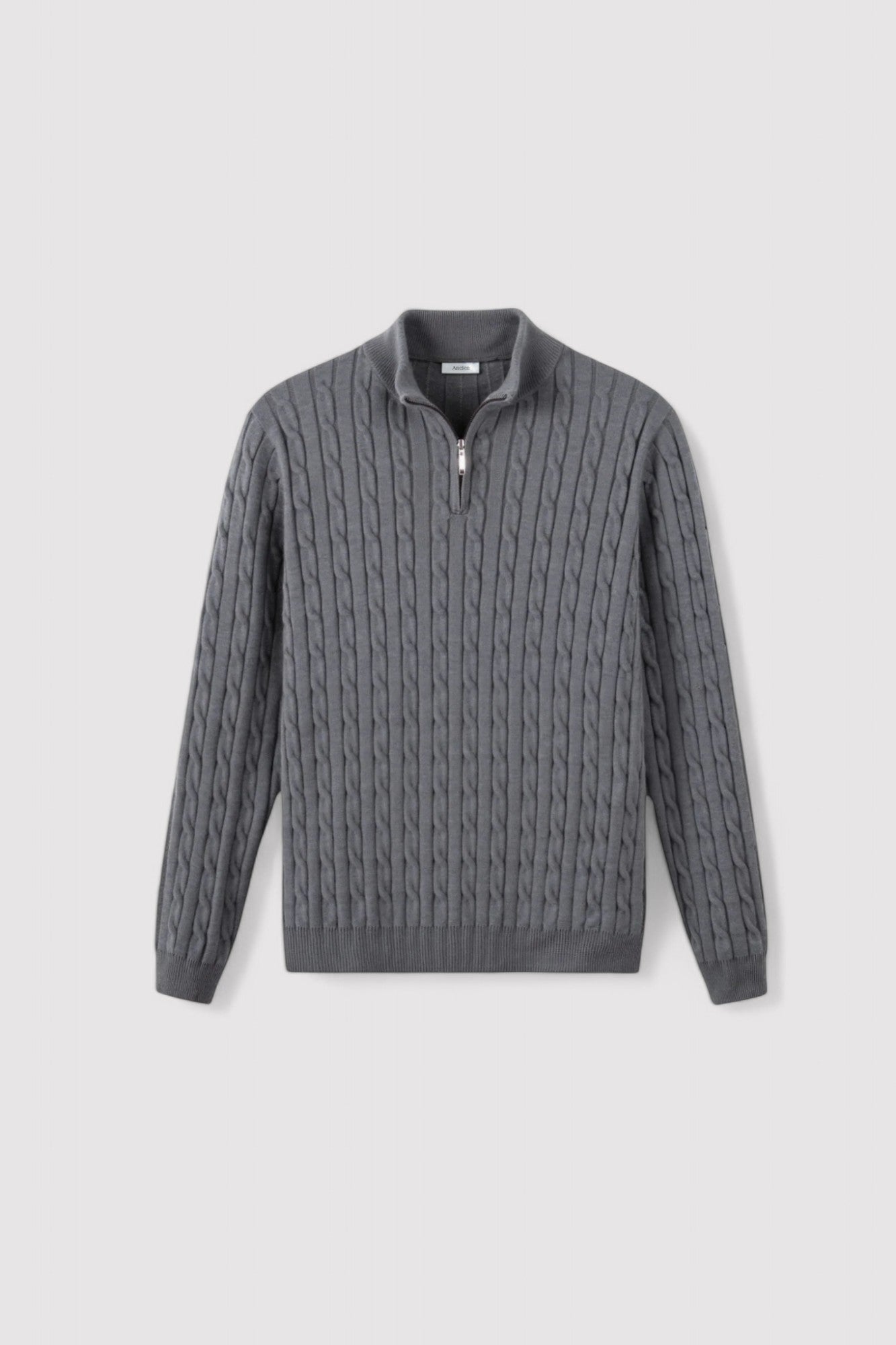 Ancien | Men's Smart Luxury Cable Knit Zip Sweater