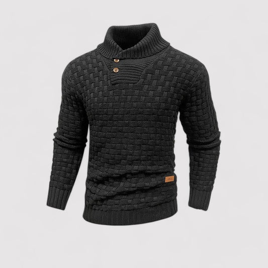 Ancien | Buttoned Mid-Collar Warm Winter Sweater for Men