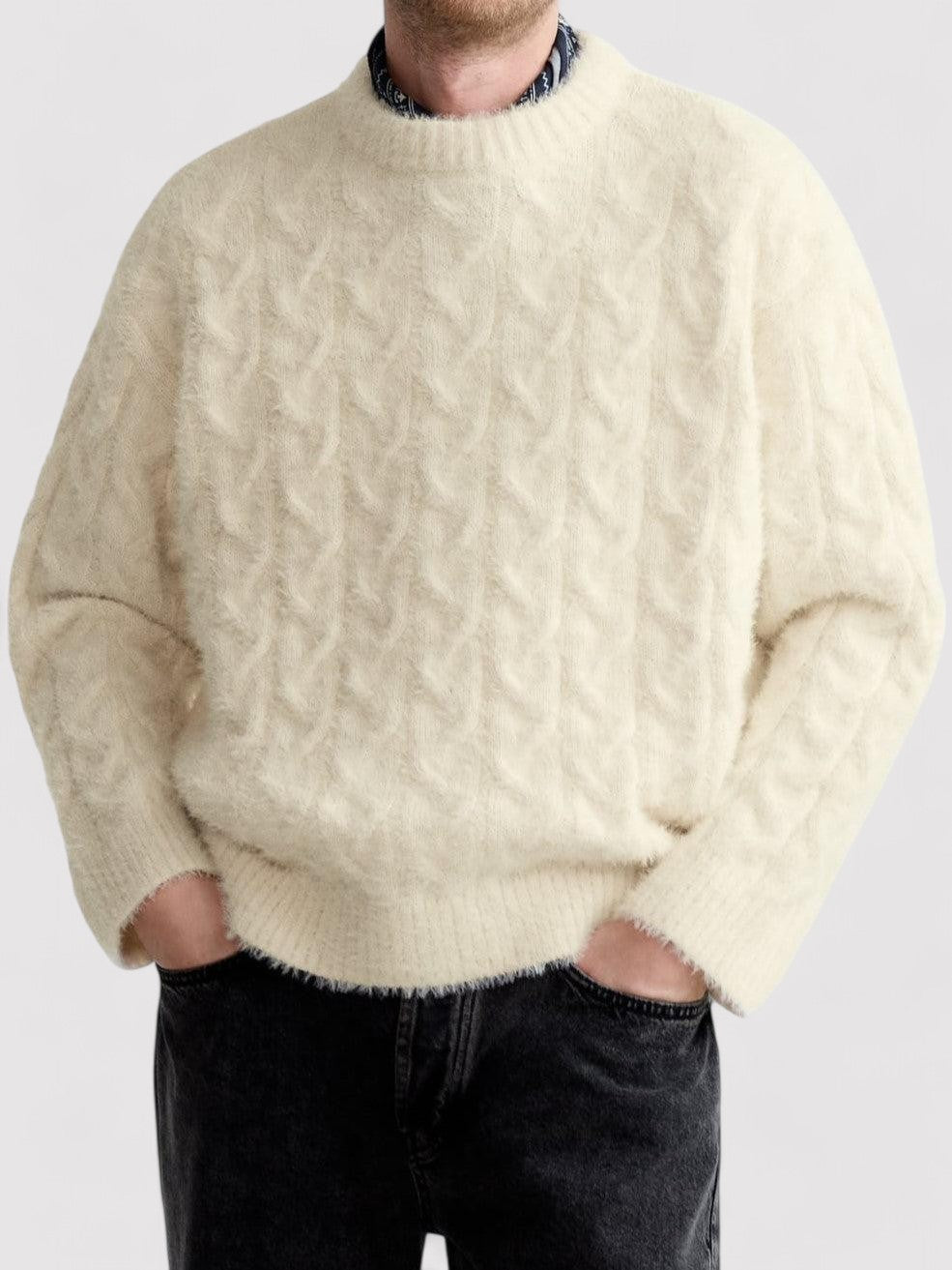 Ancien | Men's Old Money Regular Cable Knit Sink Sweater