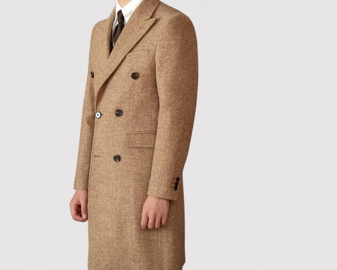 Ancien | Men's Wool Winter Coat with Double-Breasted Collar