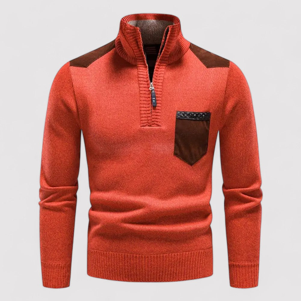 Ancien | Men’s Half-Zip Pullover in Merino Wool