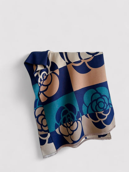 Ancien | Women's Floral Double-sided Cashmere Pashmina Scarf