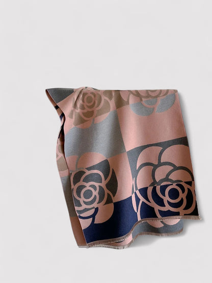 Ancien | Women's Floral Double-sided Cashmere Pashmina Scarf