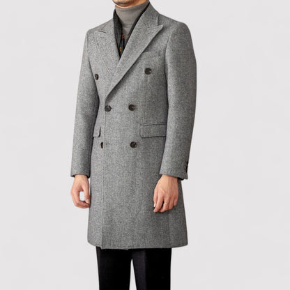 Ancien | Men's Wool Winter Coat with Double-Breasted Collar