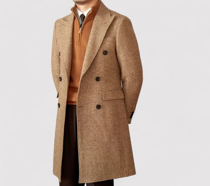 Ancien | Men's Wool Winter Coat with Double-Breasted Collar