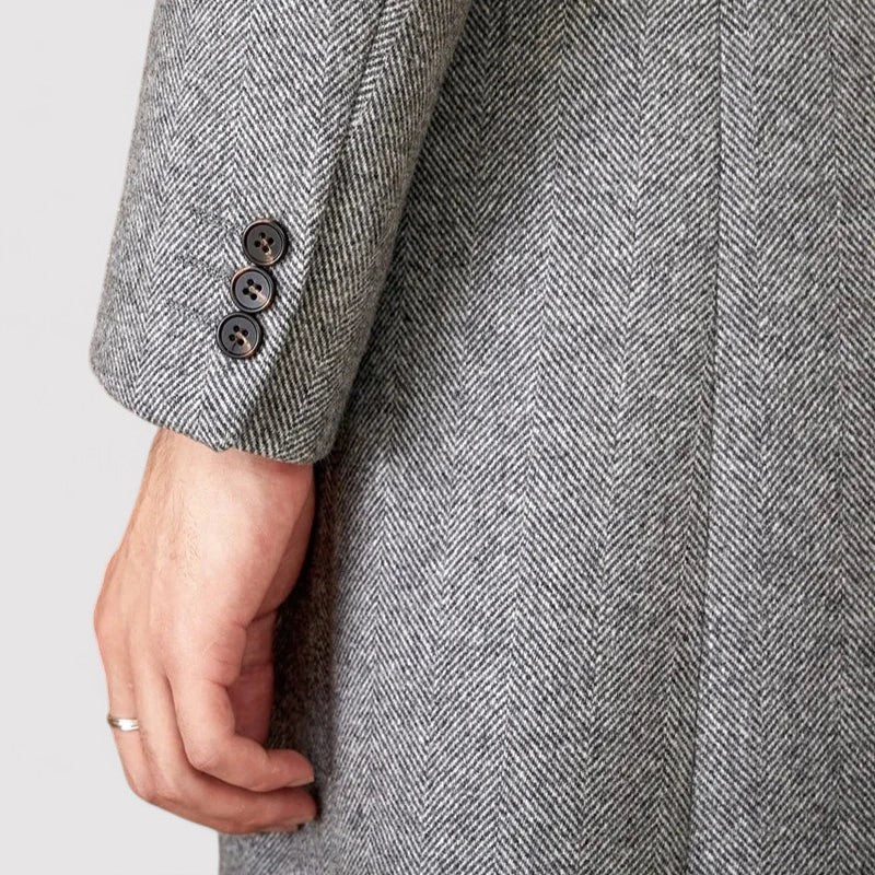 Ancien | Men's Wool Winter Coat with Double-Breasted Collar