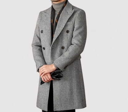 Ancien | Men's Wool Winter Coat with Double-Breasted Collar