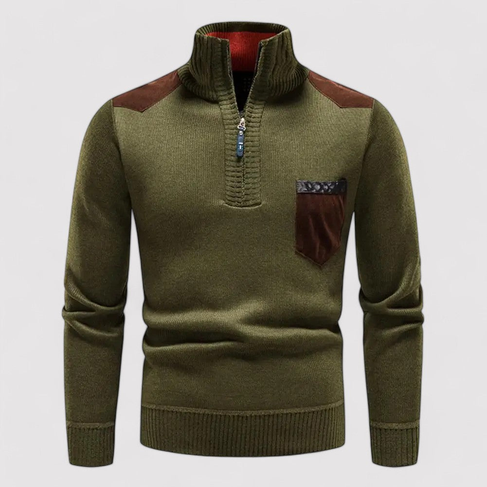 Ancien | Men’s Half-Zip Pullover in Merino Wool