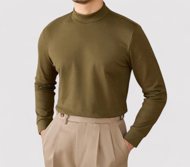 Ancien | Men's Soft Cashmere Half-Turtleneck Sweater