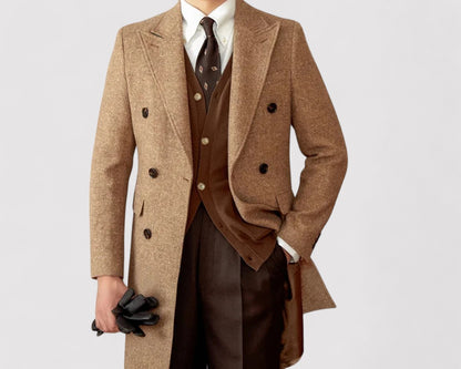 Ancien | Men's Wool Winter Coat with Double-Breasted Collar