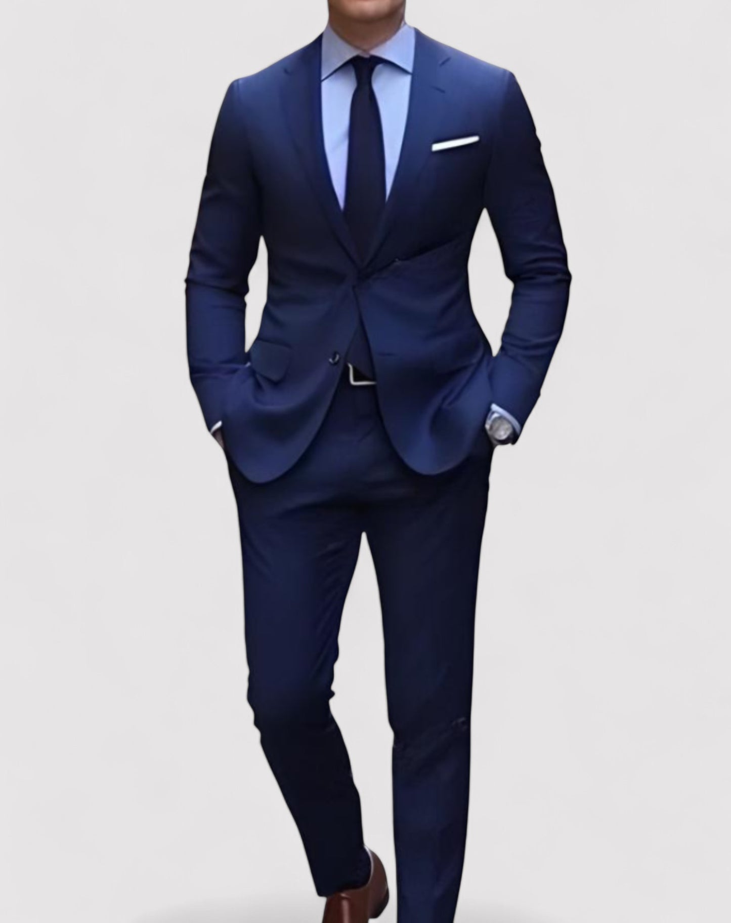 Ancien | Men’s 2-piece Suit With Single Collar and Formal Trousers with Pockets