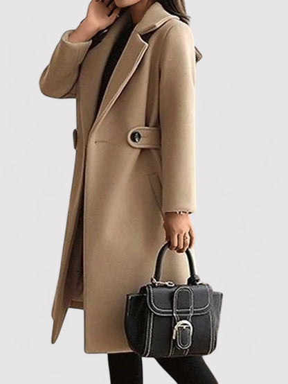 Ancien | Wool Winter Coat with Narrow Belt