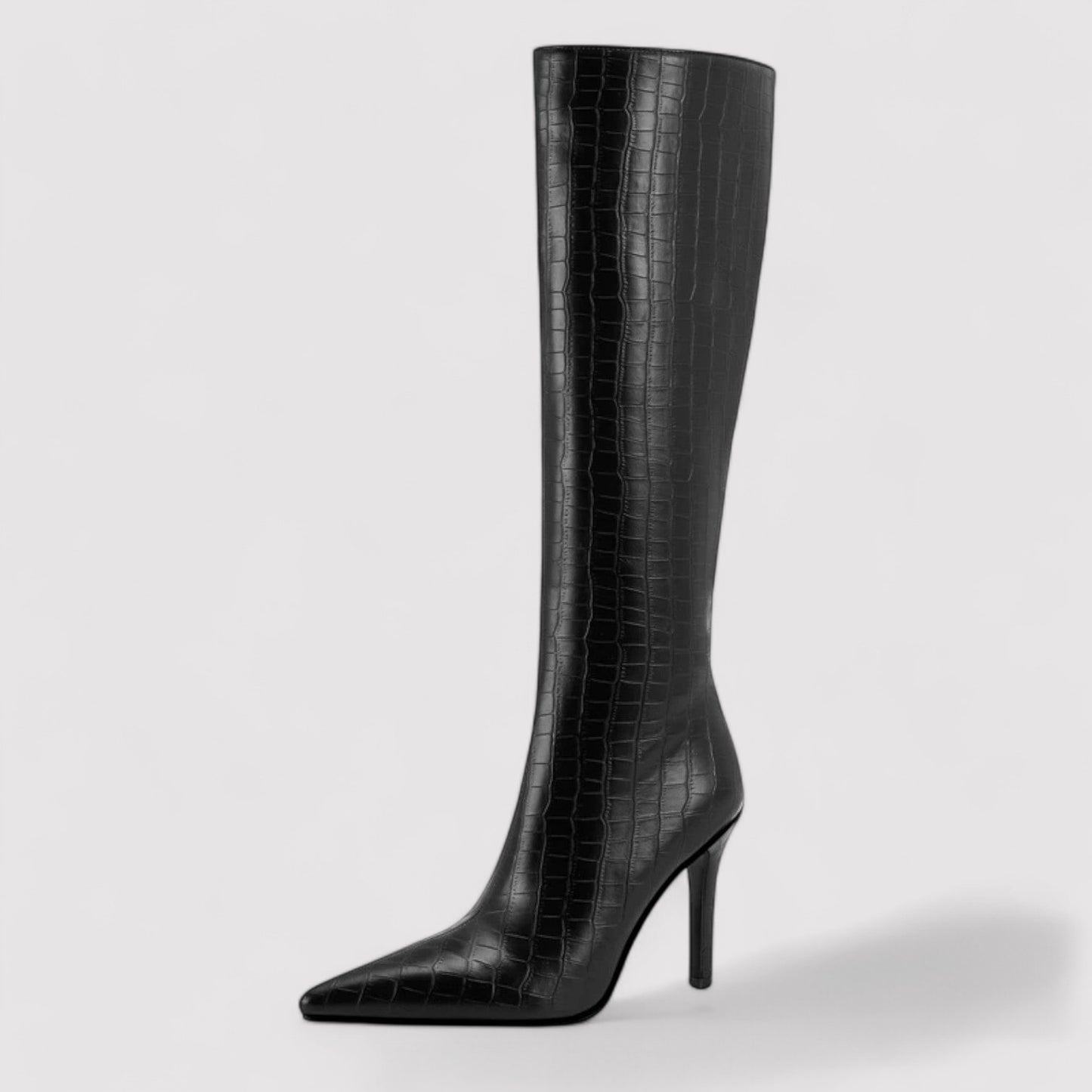 Ancien | Leather Pointed High Heel Long Knee High Boots