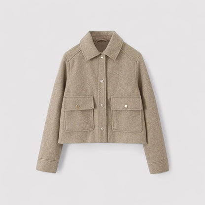 Ancien | Classy Cropped Wool Blend Jacket Button Up