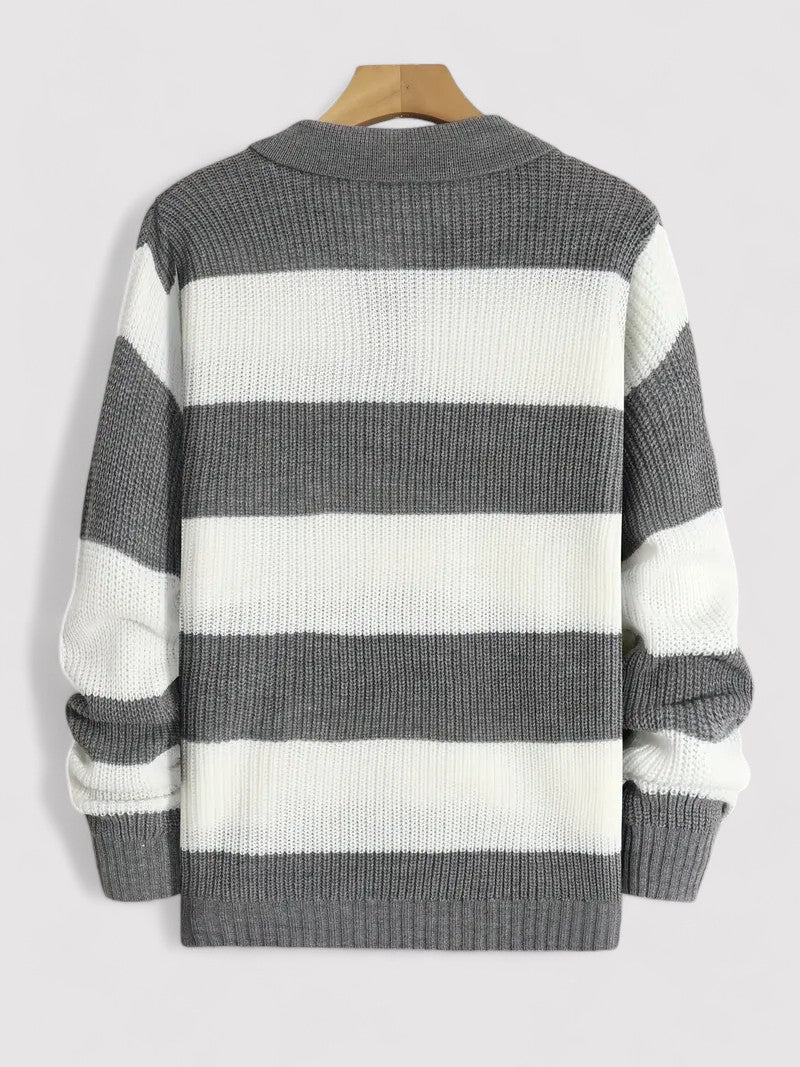 Ancien | Knitted Striped Men's Sweater