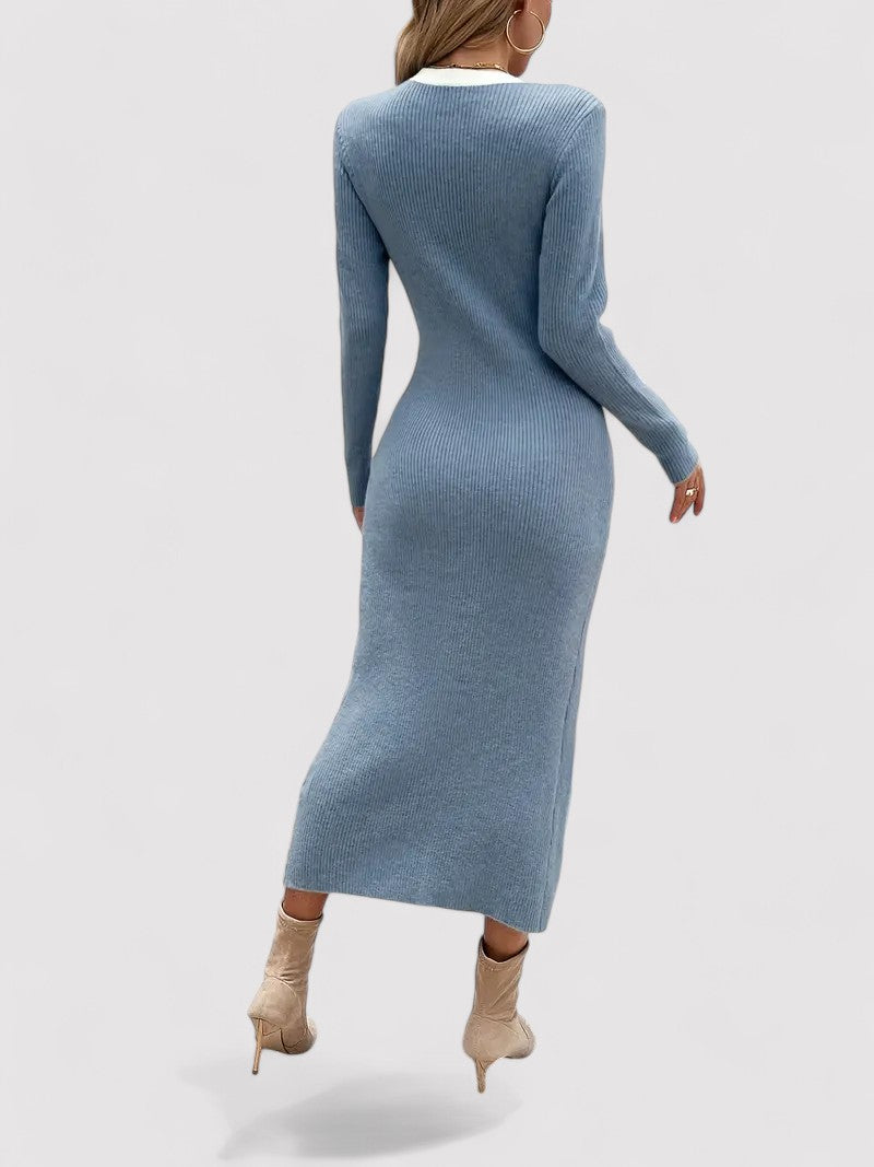 Ancien | Round Neck Bodycon Knitted Autumn Dress