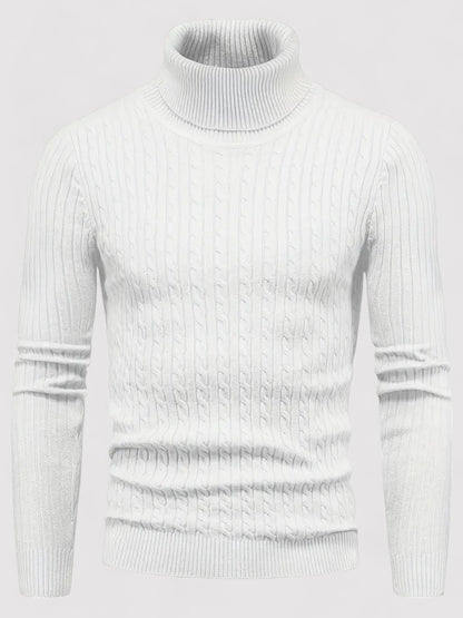 Ancien | Cable-Knit Men's Turtleneck Jumper for Autumn