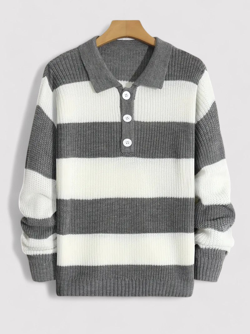 Ancien | Knitted Striped Men's Sweater