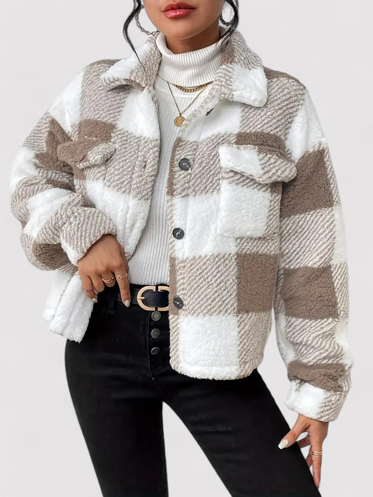 Ancien | Checkered Ladies Jacket with Buttoned Closure