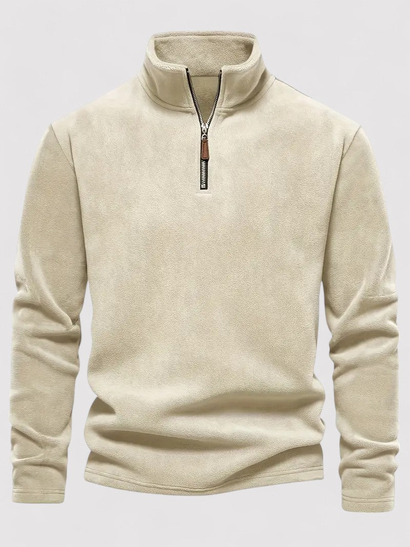 Ancien | Men's Half Zip Fleece Crew Neck Sweater