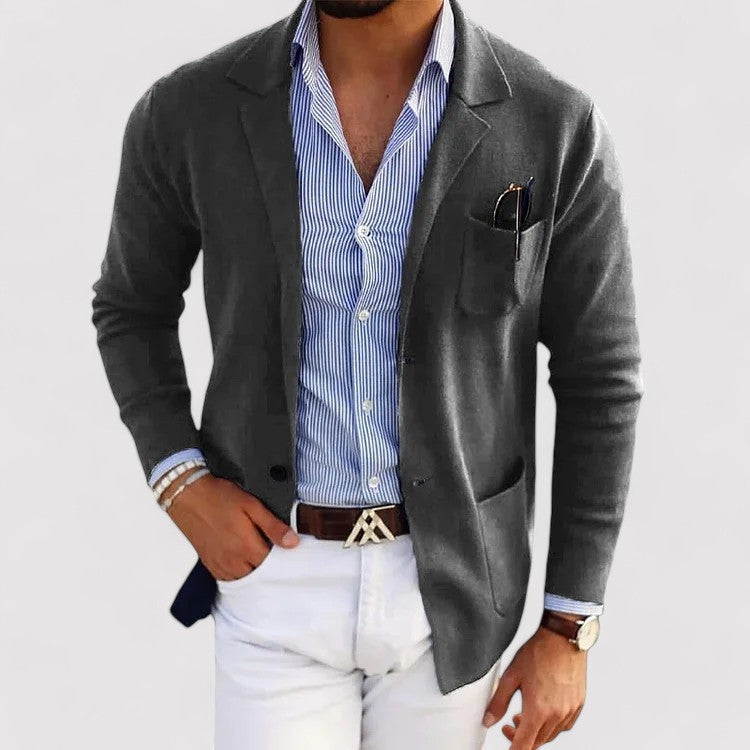 Ancien | Stylish Men's Blazer with Casual Button Pockets and Lapel Collar