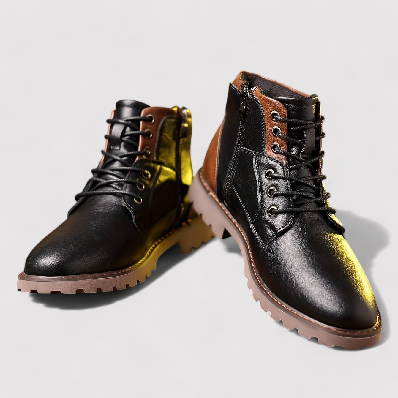 Ancien | Men’s Leather Boots with Zip-up Closure