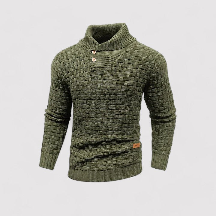 Ancien | Buttoned Mid-Collar Warm Winter Sweater for Men