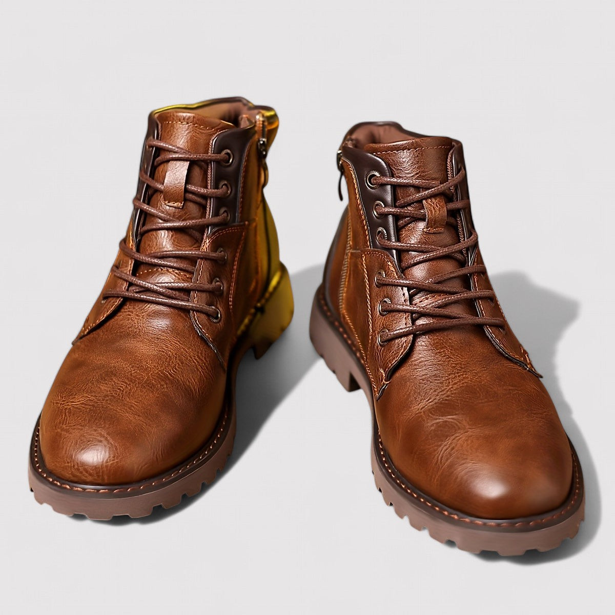 Ancien | Men’s Leather Boots with Zip-up Closure